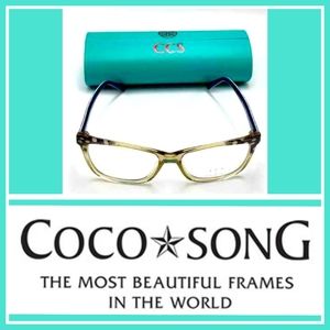 Coco Song Eyeglasses Frame Women's CCS100 04 Blue/Beige 54-16-140